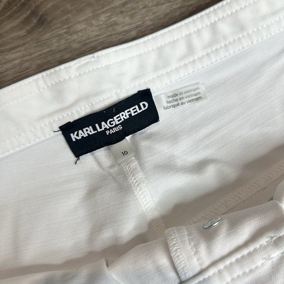 NEW KARL LAGERFELD PARIS High Rise Skinny Pants in White Sz 16 - Picture 3 of 14